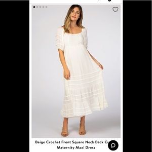 Crochet Front Square Neck Back Cutout Maternity